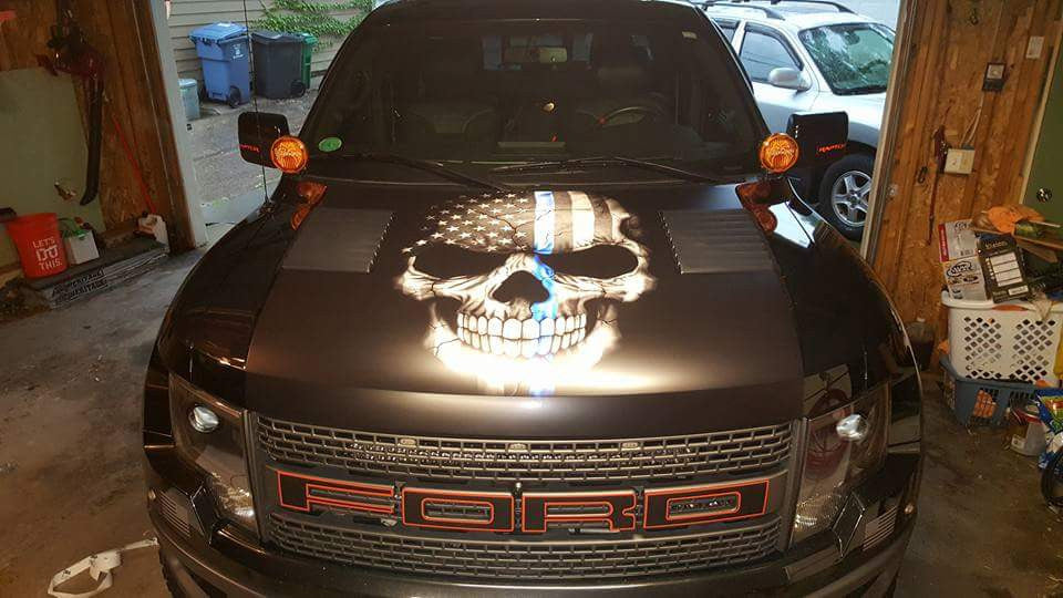 Thin Blue Line Skull