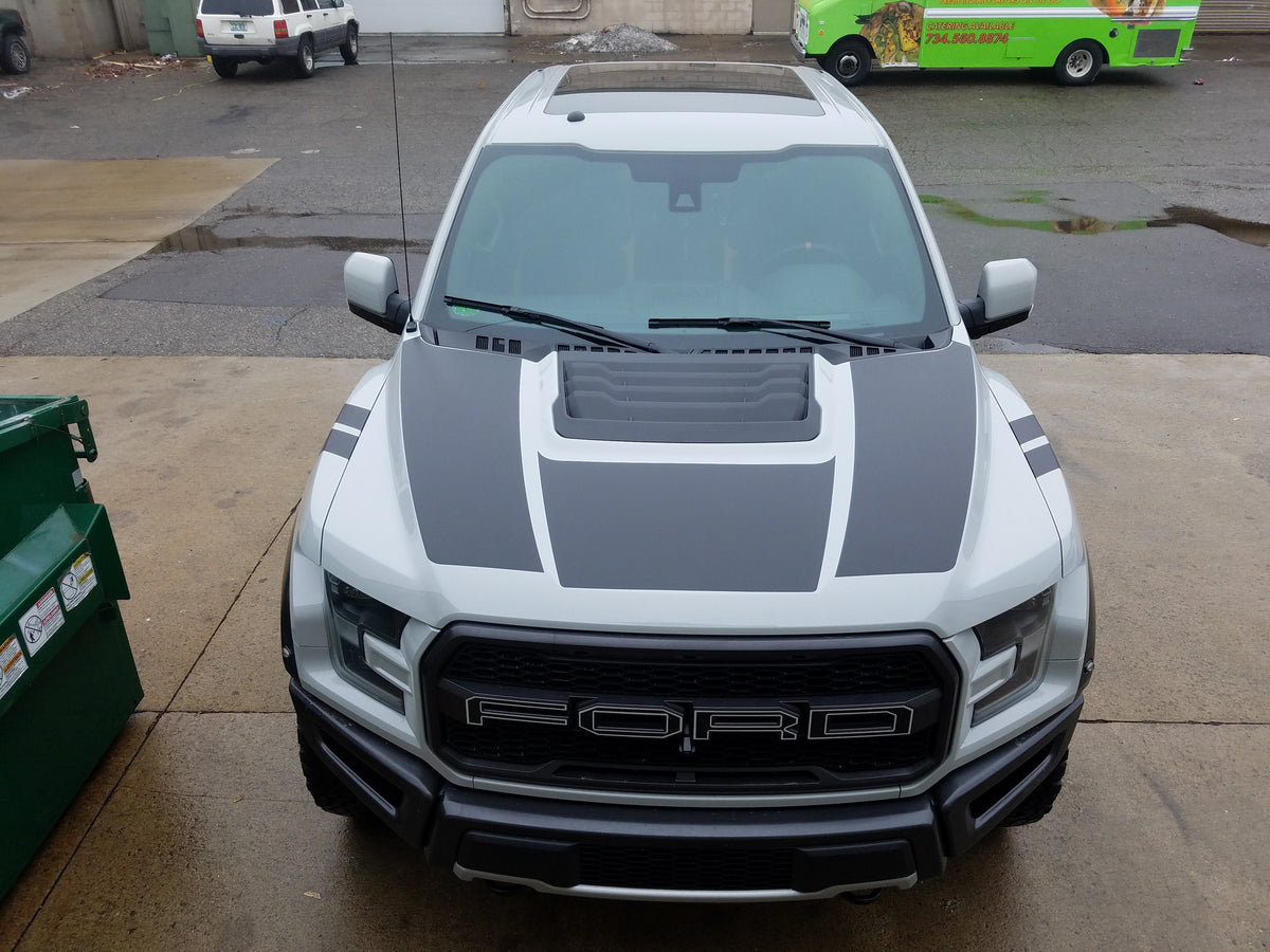 2017 Matte Black 3 Piece Combo Hood Decal
