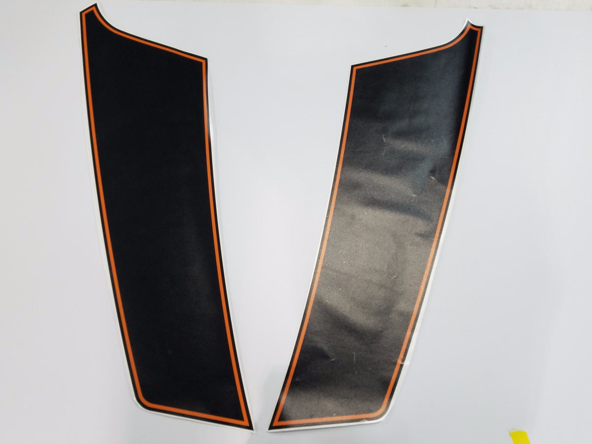 matte black and orange gen 2 hood stripes