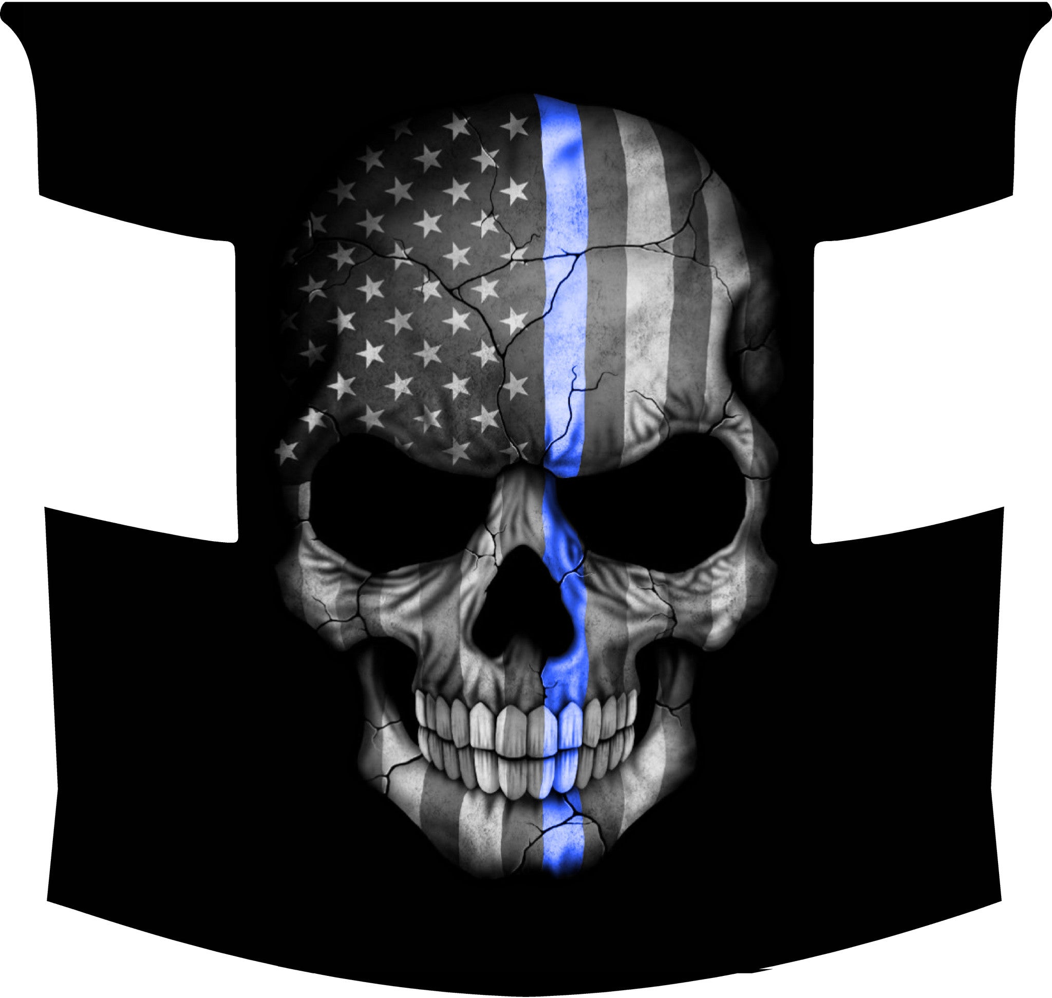 Thin Blue Line Skull - RappyGraphics.com